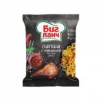 Лапша Б/П  с говядиной в остром соусе "Биг Ланч", 75 гр