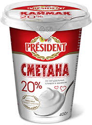 СМЕТАНА PRESIDENT 20% 400 гр